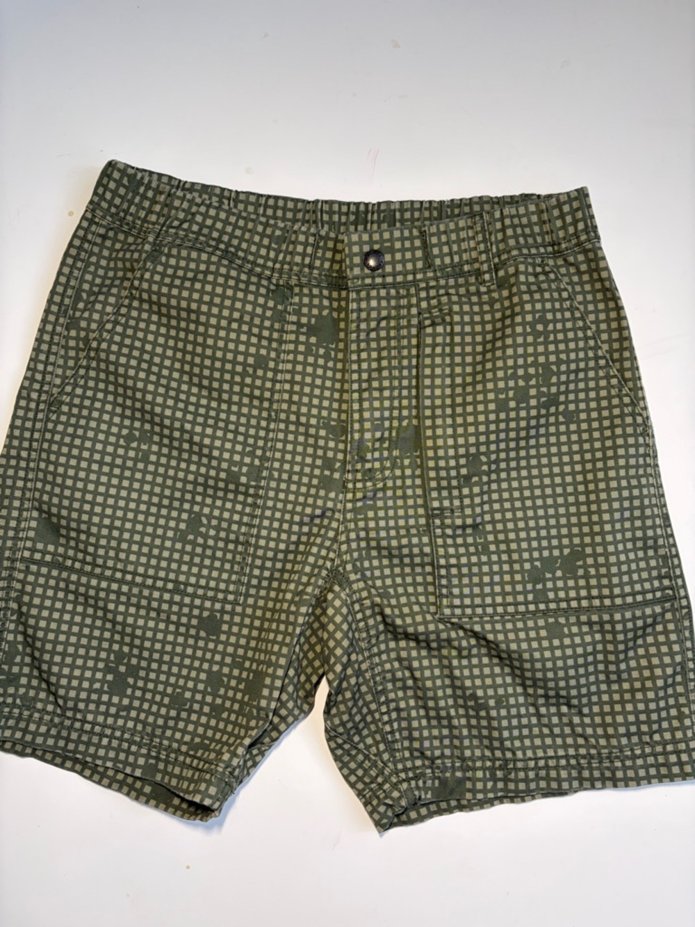 Palace Belter Shorts Olive Grid DPM Size S Missing Belt Strap